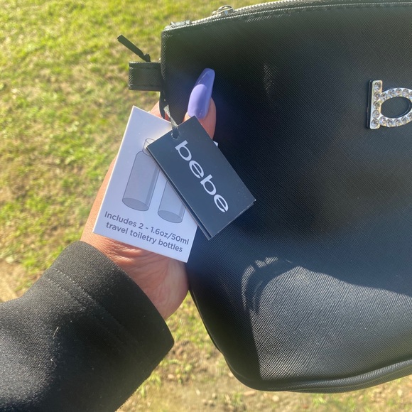 BEBE black and bling travel bag , NWT - Picture 13 of 14